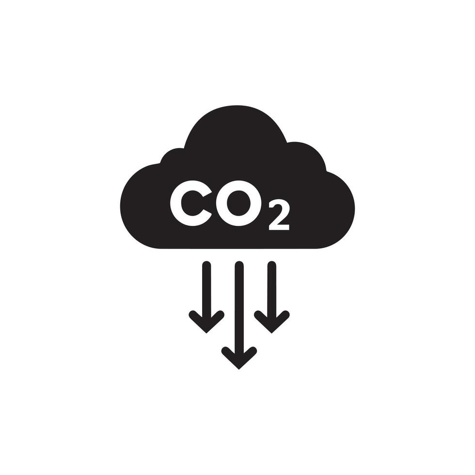 Carbon dioxide gas black outline icon nature pollution design. vector
