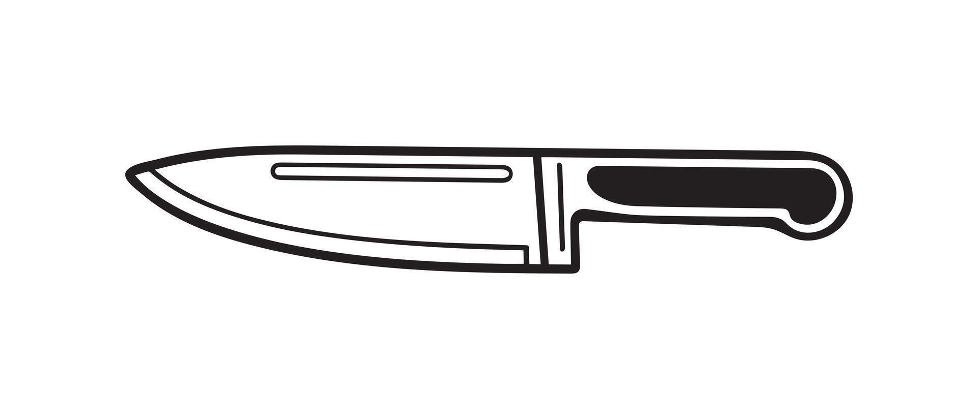 Knife sharp icon black line art iron clean design. vector