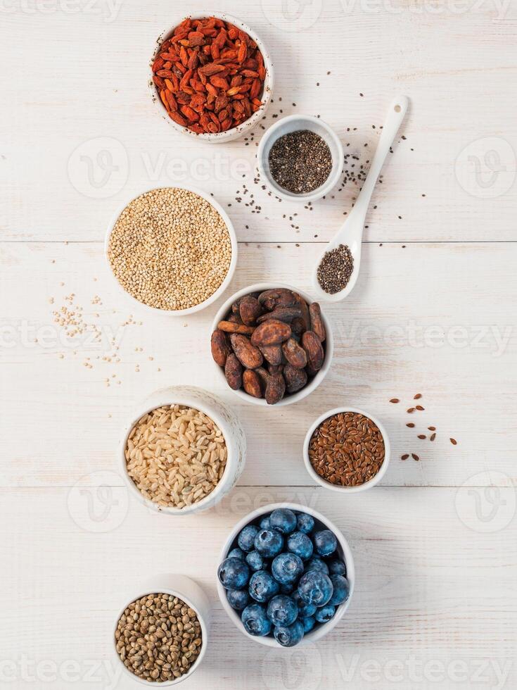 Various superfoods in small bowl photo