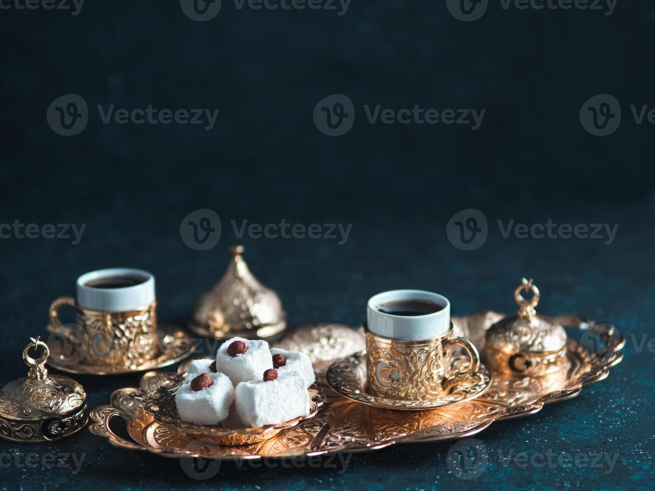 Turkish delight and turkish coffee photo