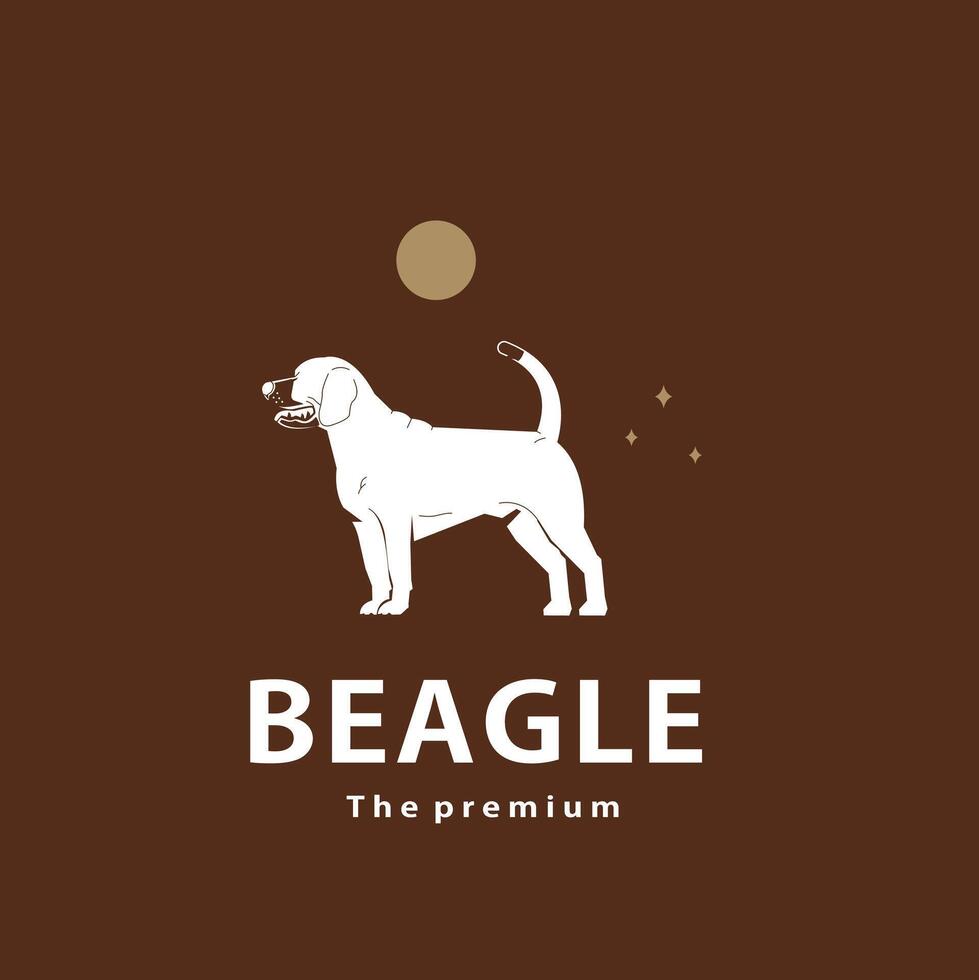 vintage retro hipster beagle logo outline silhouette art icon vector