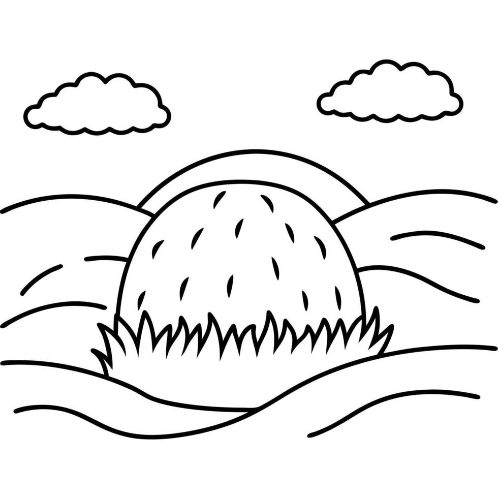 On the Farm Coloring Book. Farm outline vector