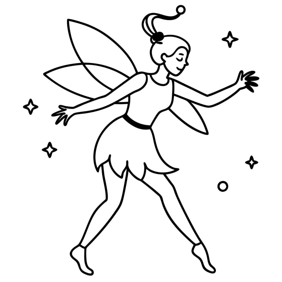 Fairy coloring pages for kids book vector