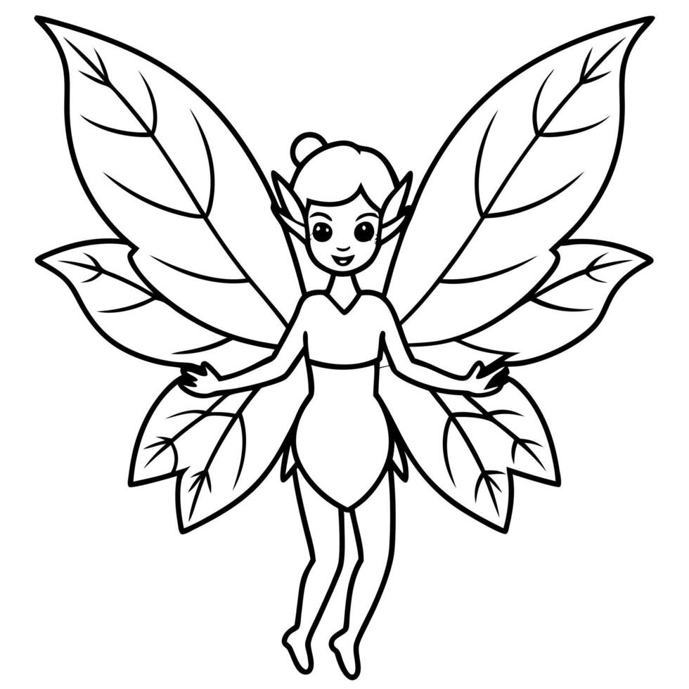 Fairy coloring pages for kids book vector