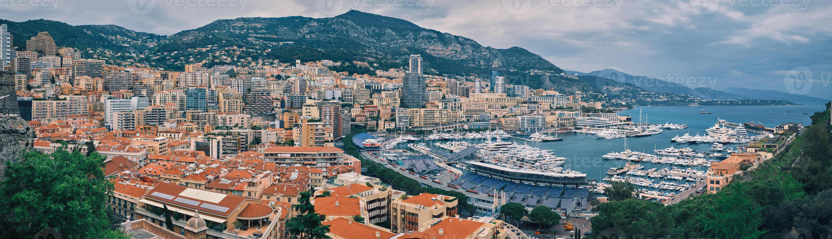 View of Monaco with race track photo