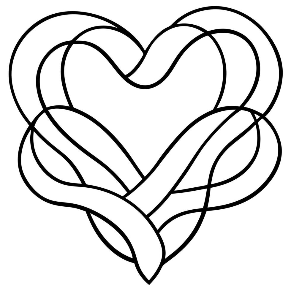 Sweet Hearts Outline For Coloring Book. vector