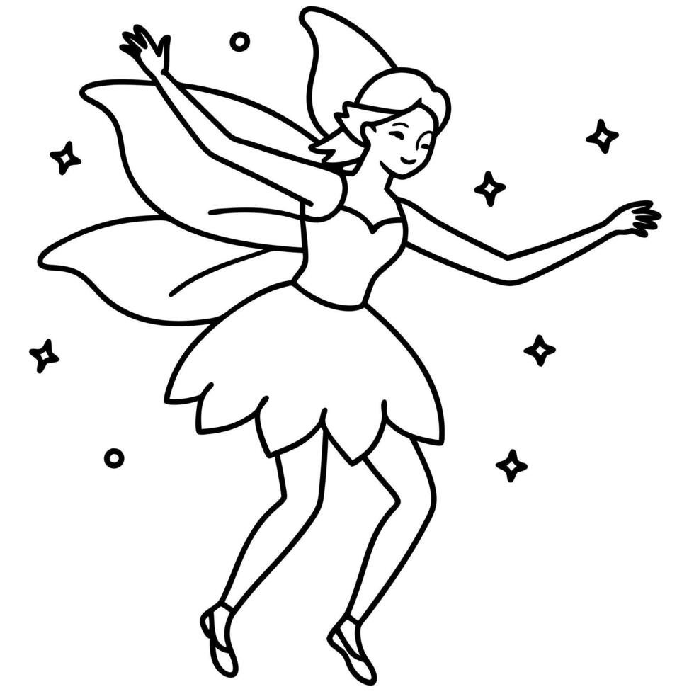Fairy coloring pages for kids book vector