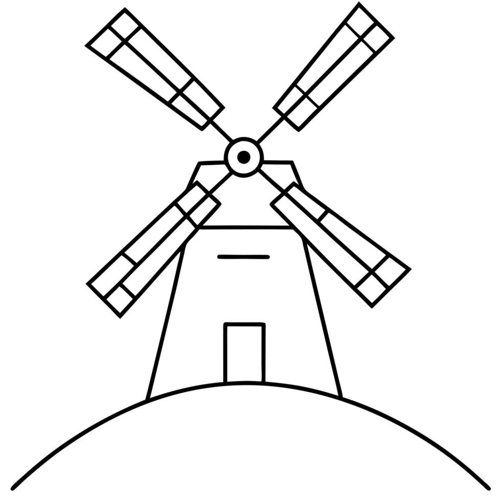 On the Farm Coloring Book. Farm outline vector