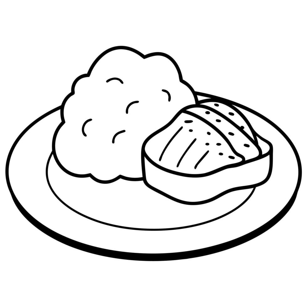 Food, Drink and Sweets coloring pages for kids book vector