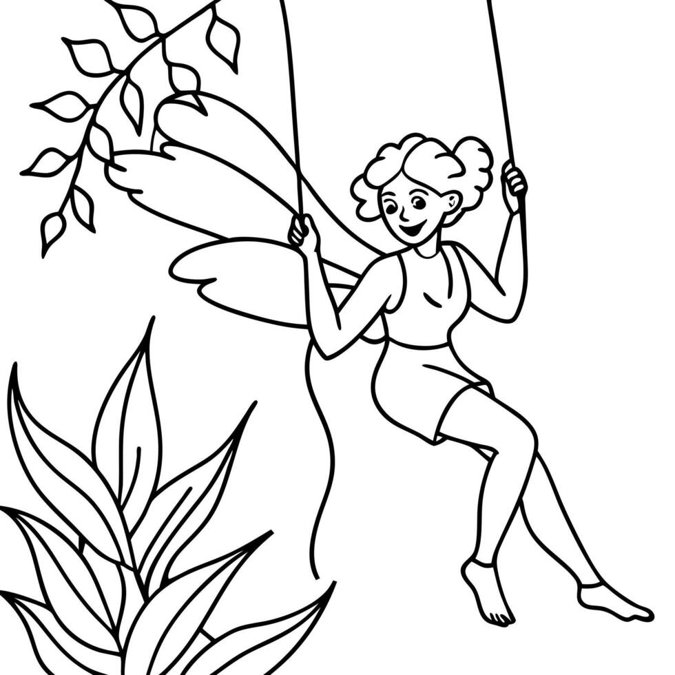 Fairy coloring pages for kids book vector