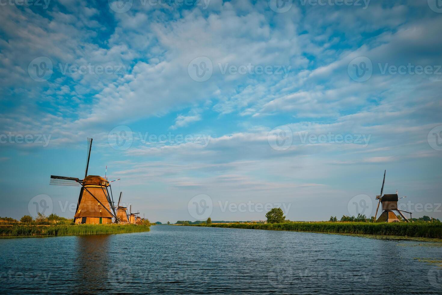 Windmills at Kinderdijk in Holland. Netherlands photo