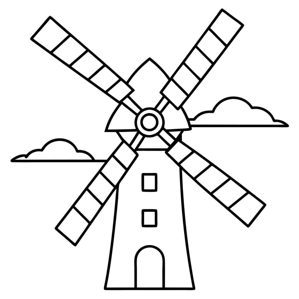 On the Farm Coloring Book. Farm outline vector