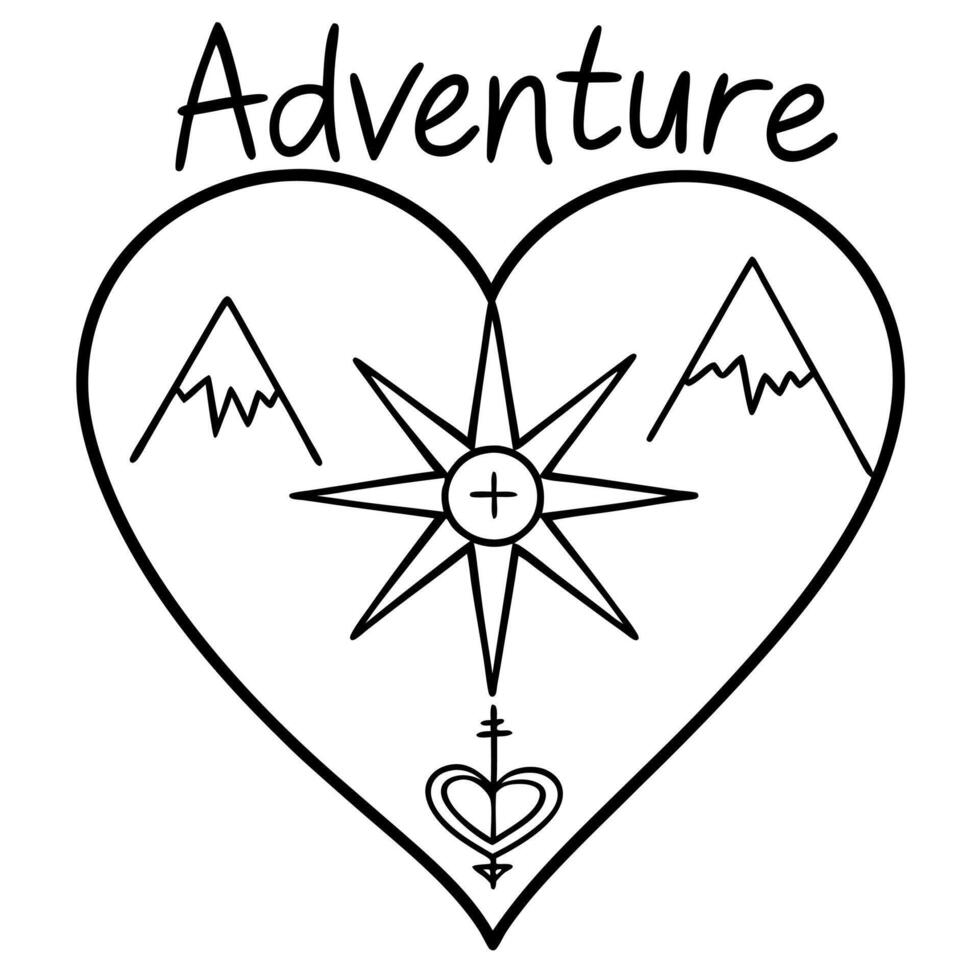 Sweet Hearts Outline For Coloring Book. vector