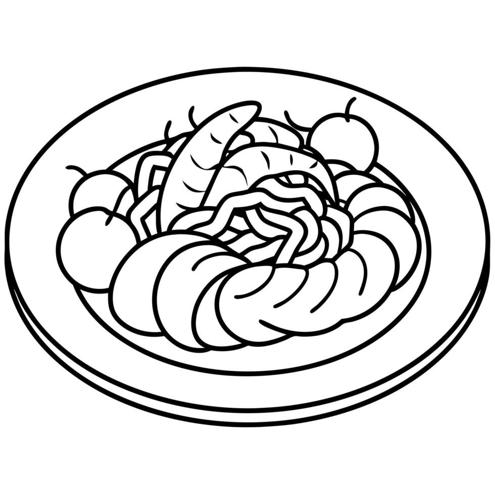 Food, Drink and Sweets coloring pages for kids book vector