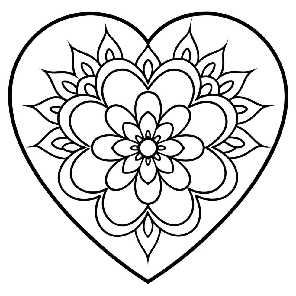Sweet Hearts Outline For Coloring Book. vector