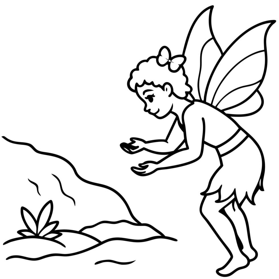Fairy coloring pages for kids book vector