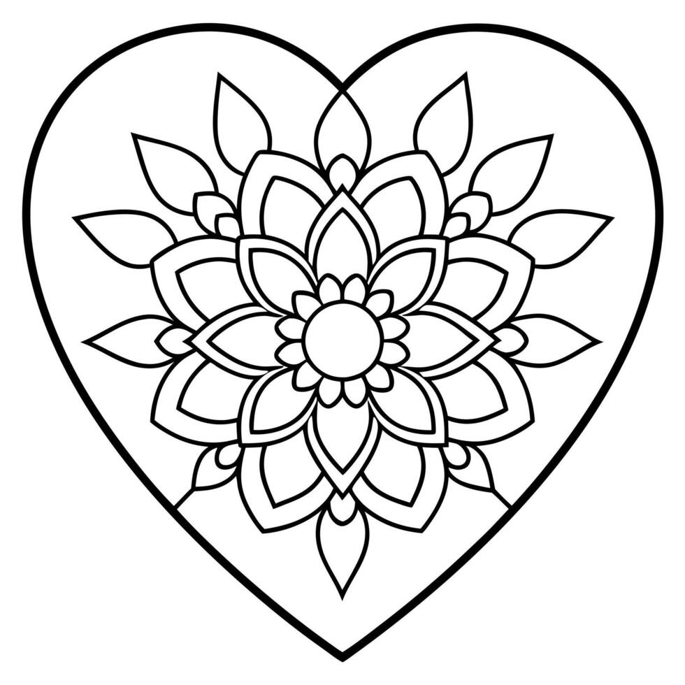 Sweet Hearts Outline For Coloring Book. vector