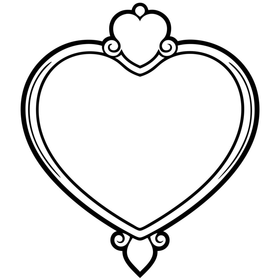 Sweet Hearts Outline For Coloring Book. vector