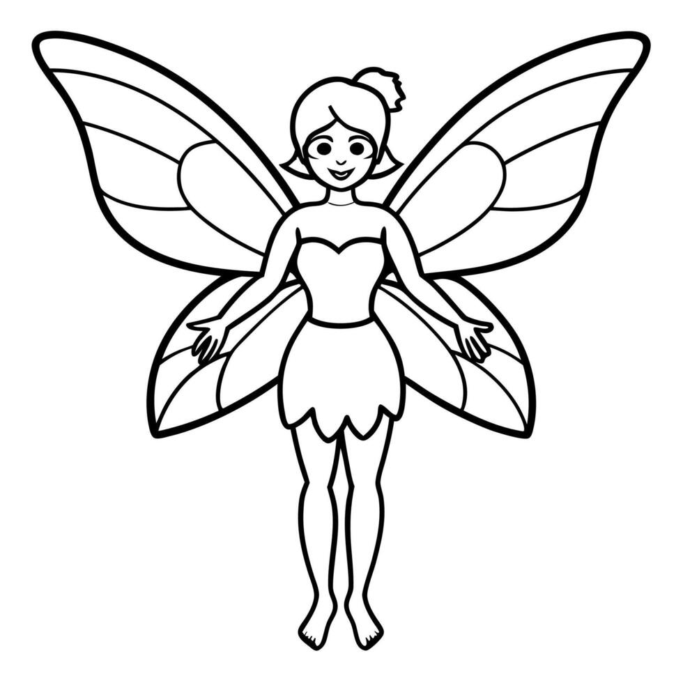 Fairy coloring pages for kids book vector
