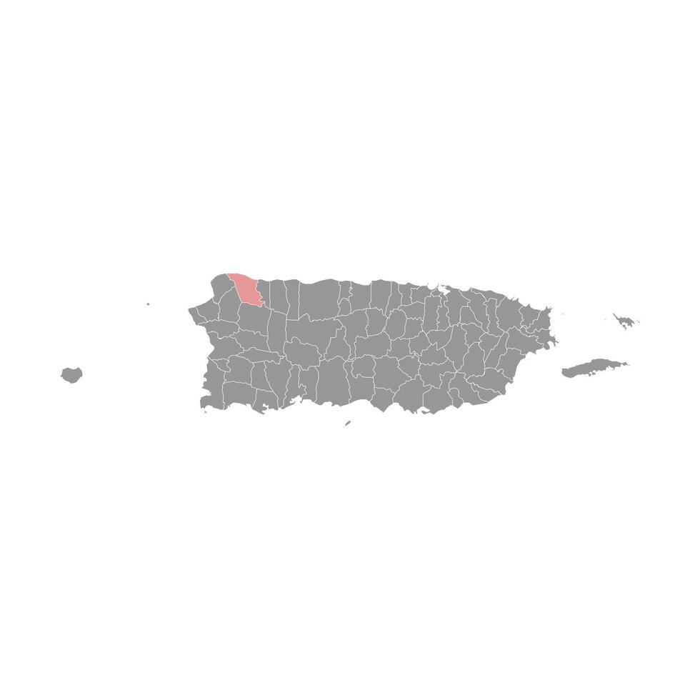 Isabela map, administrative division of Puerto Rico. illustration. vector