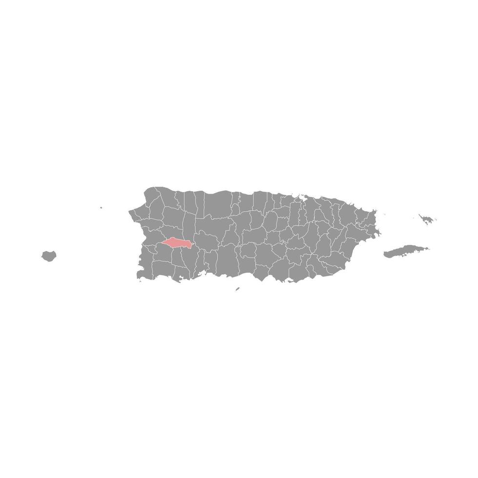 Maricao map, administrative division of Puerto Rico. illustration. vector