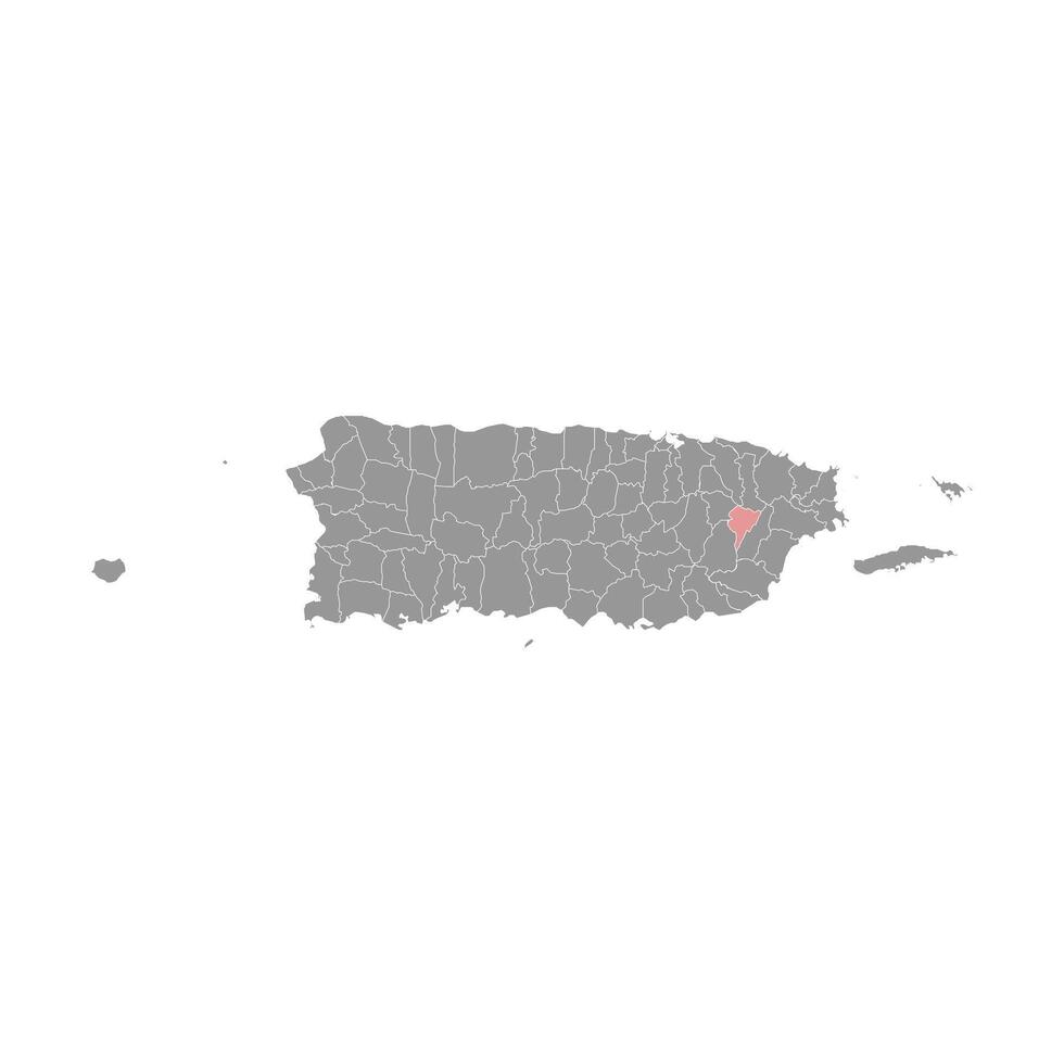 Juncos map, administrative division of Puerto Rico. illustration. vector