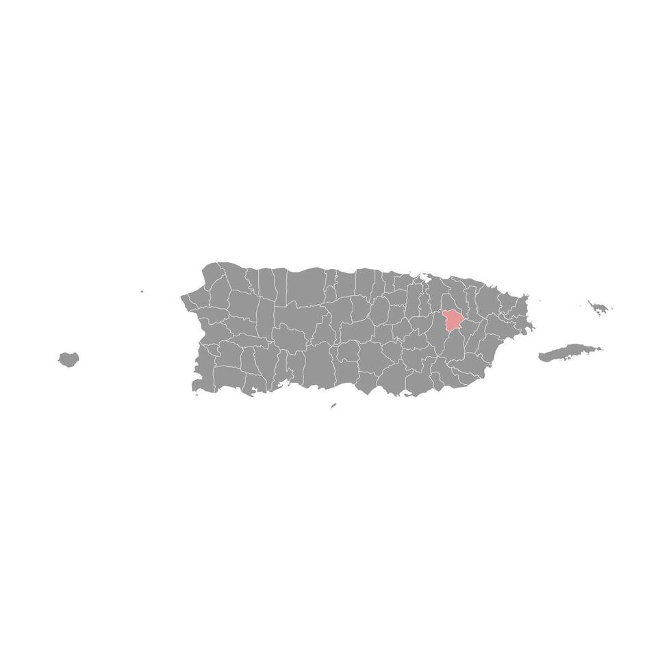 Gurabo map, administrative division of Puerto Rico. illustration. vector