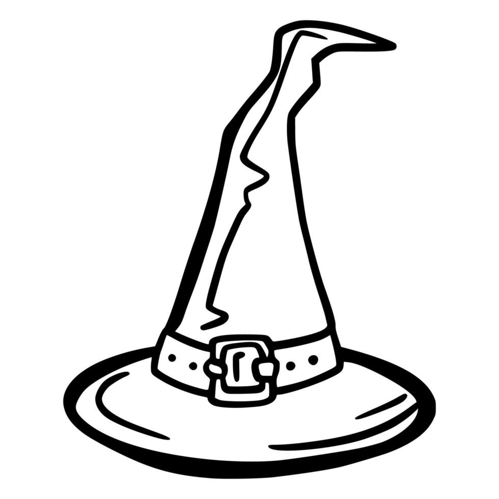 Doodle witch's hat. Magic object. Sketch vector