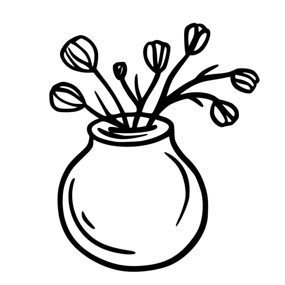 Doodle flower. Magic Object. Sketch vector