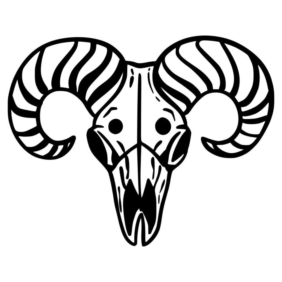 Doodle skull. Magic object. Sketch vector