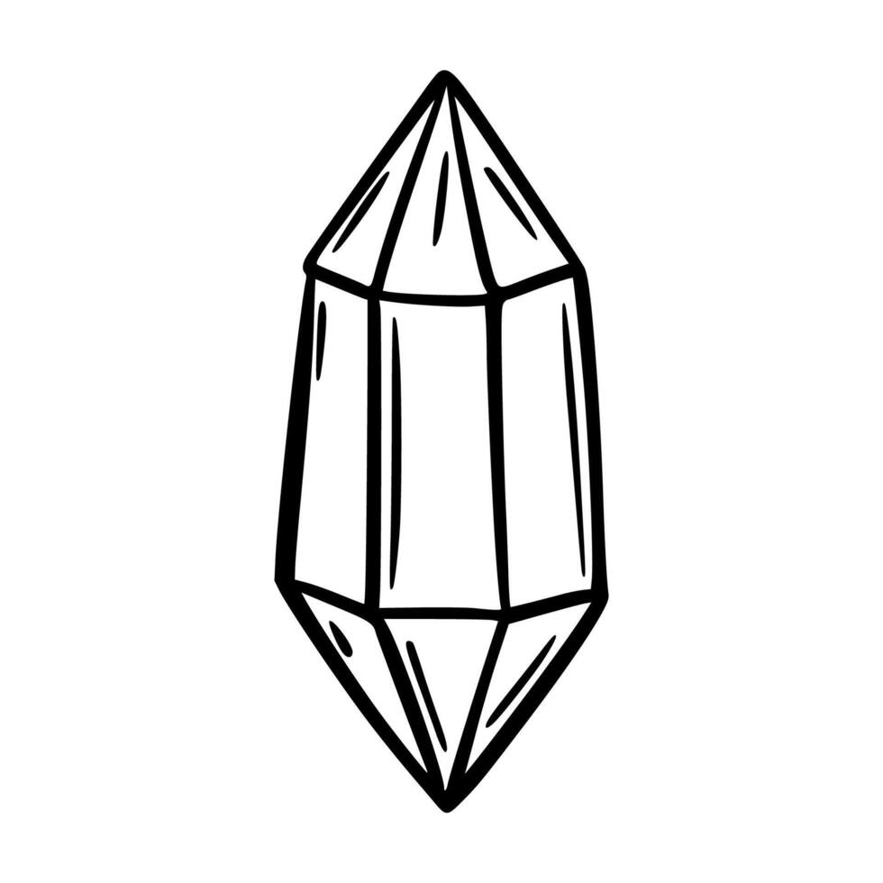 Doodle Crystal. Magic Object. Sketch vector