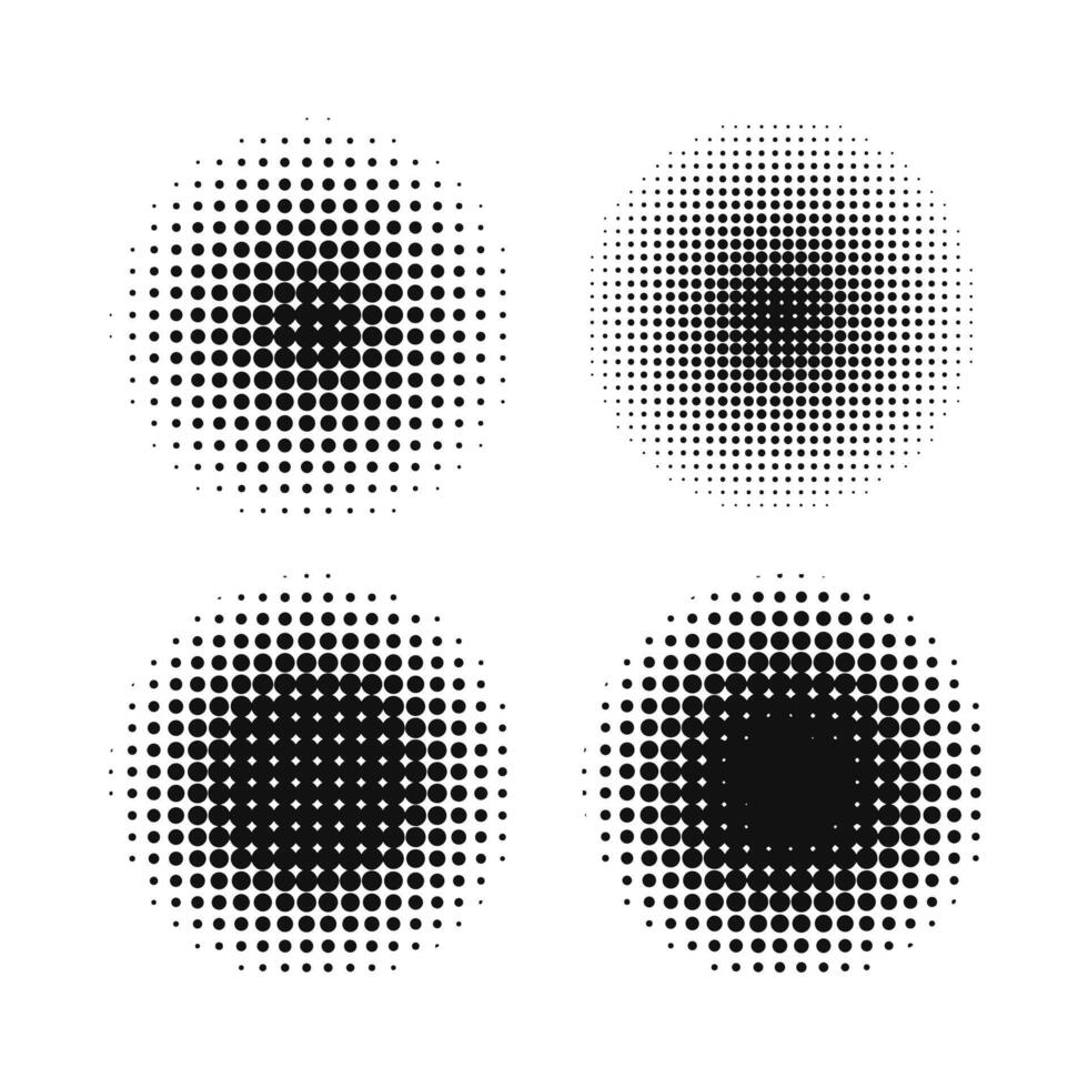 Halftone circular classic background set vector