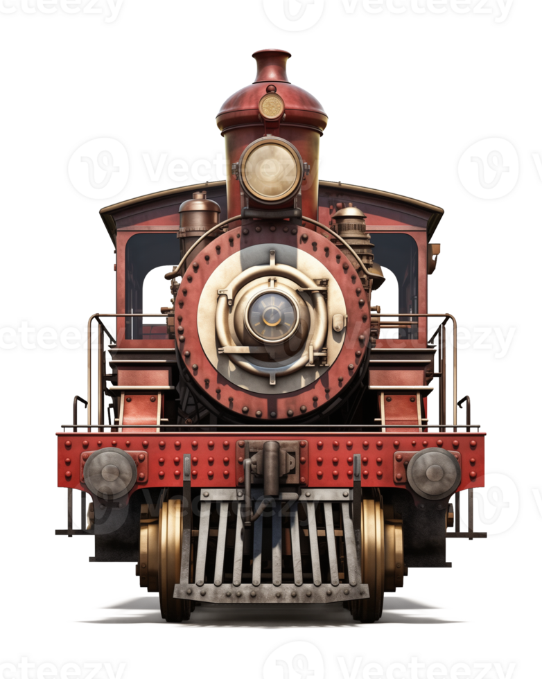 Steam locomotive Train Front View Isolated on Transparent Background png