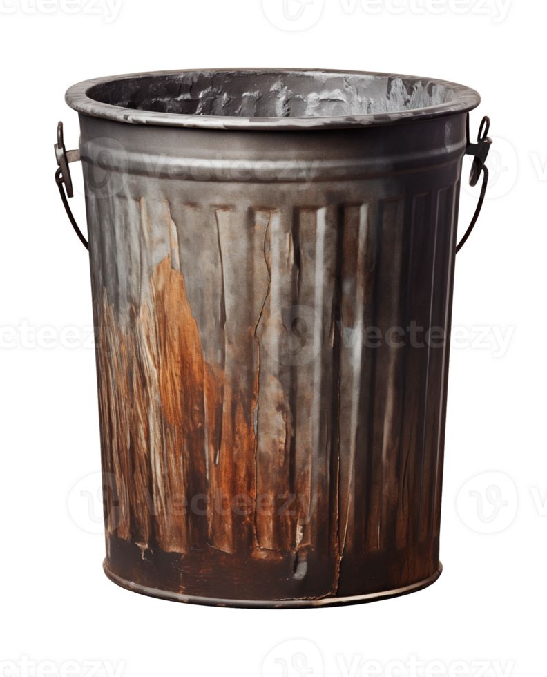 Old Garbage Can Isolated on Transparent Background png