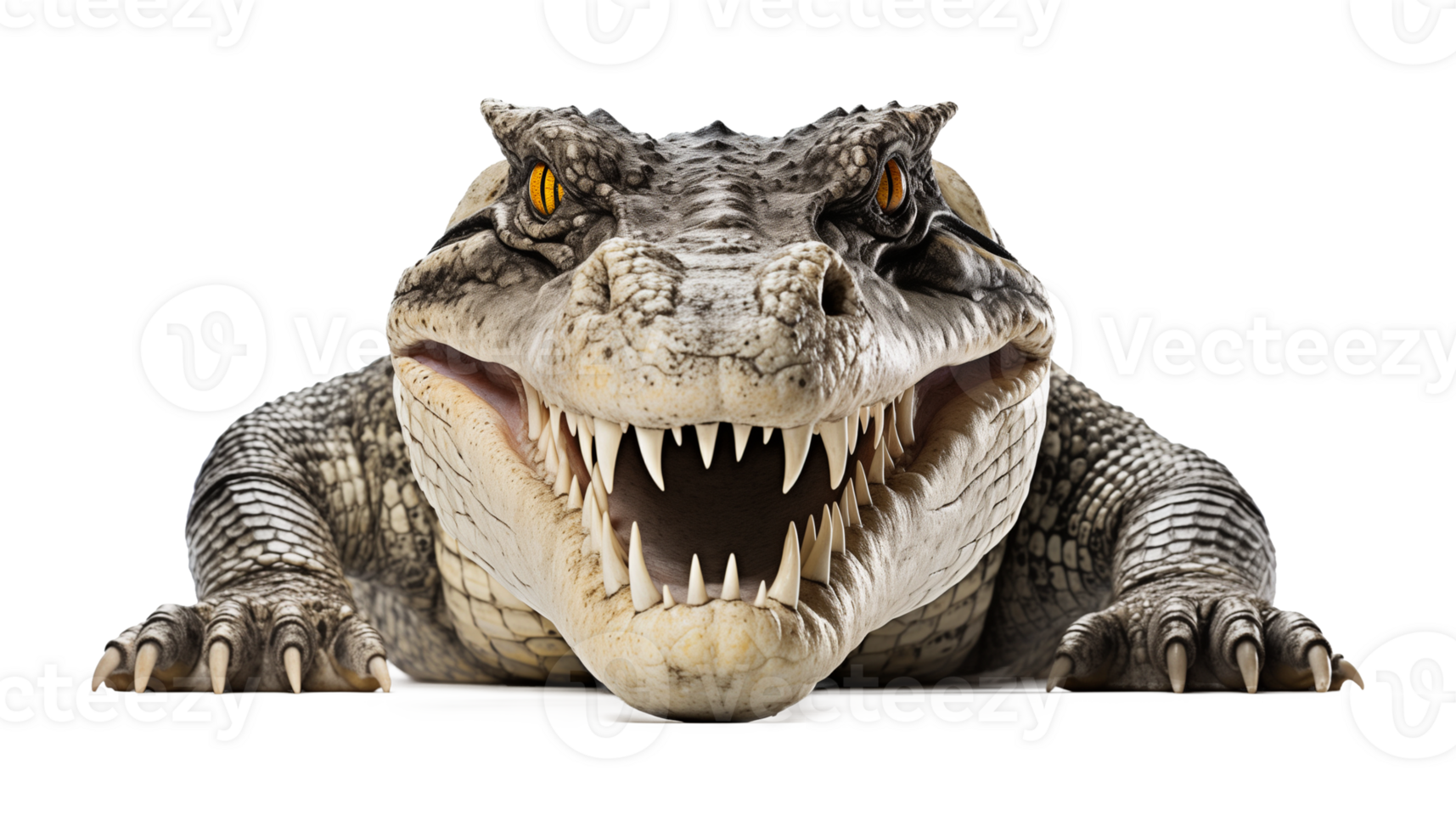 Crocodile Front View Isolated on Transparent Background png