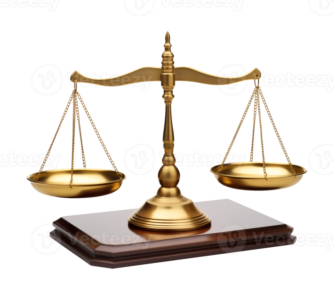 Scale of Justice Isolated on Transparent Background png