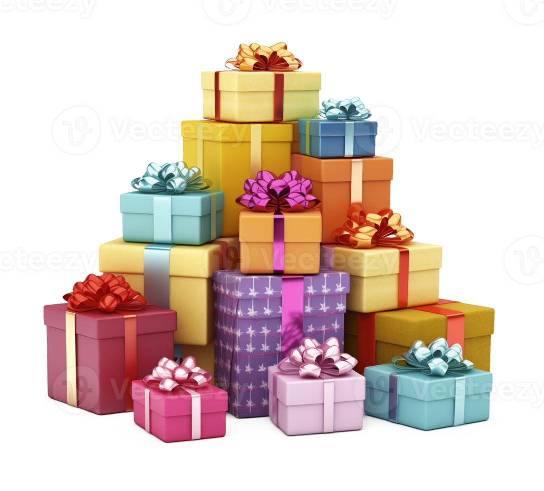 Pile of Gifts Isolated on Transparent Background png