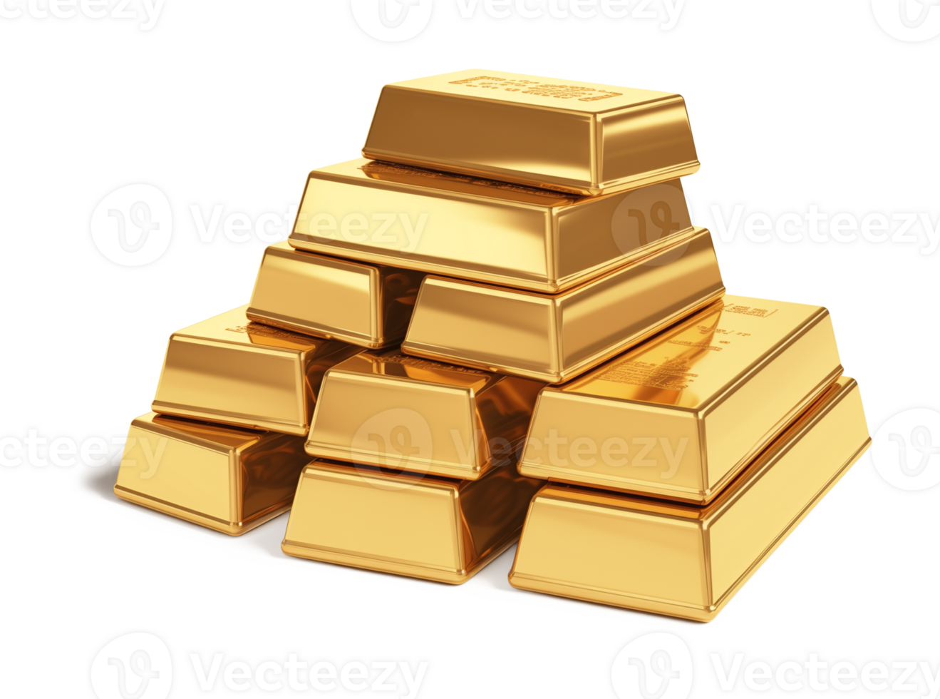 Gold Bars Isolated on Transparent Background png