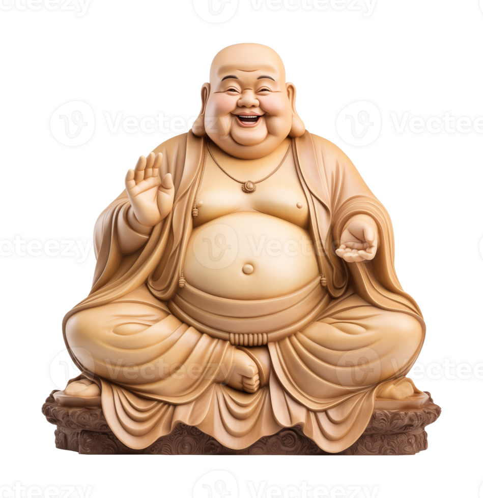 Budai Laughing Buddha Statue Isolated on Transparent Background png