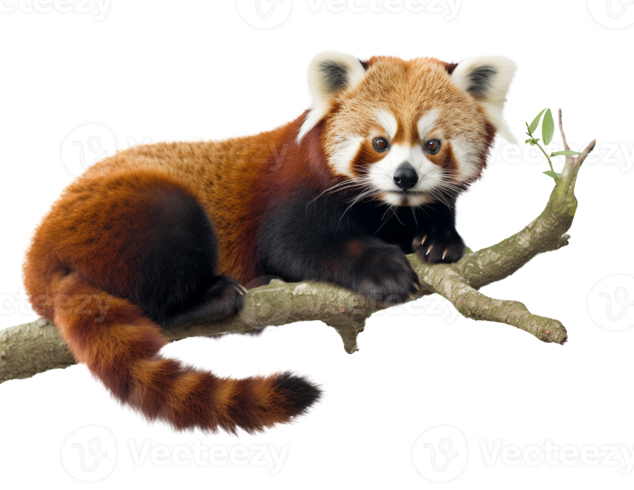 Red Panda on Branch Isolated on Transparent Background png