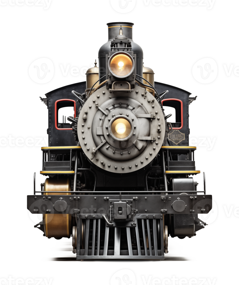 vapore locomotiva treno davanti Visualizza isolato su trasparente sfondo png