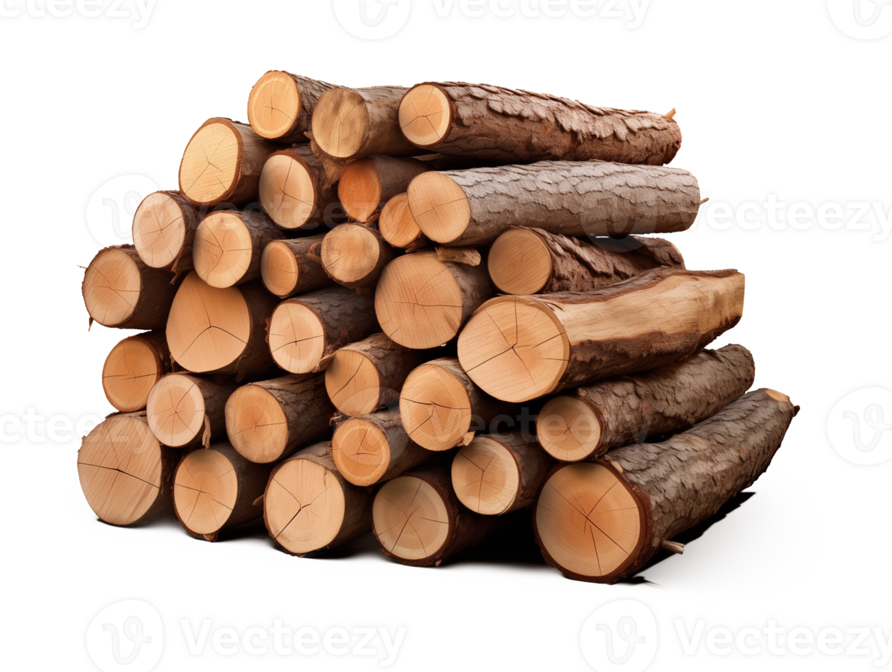 Wood Log Pile Isolated on Transparent Background png