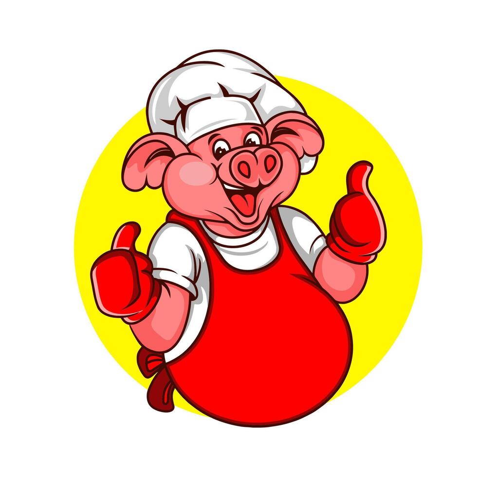 Happy Piggy Chef vector