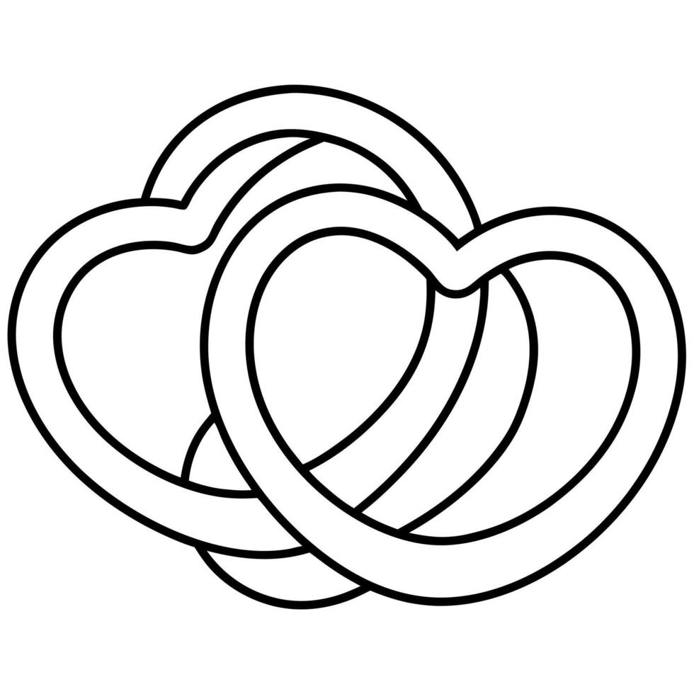 Sweet Hearts Outline For Coloring Book. vector
