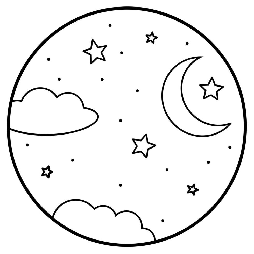 Mindfulness Coloring Book for Kids. Mindfulness element outline for coloring pages vector