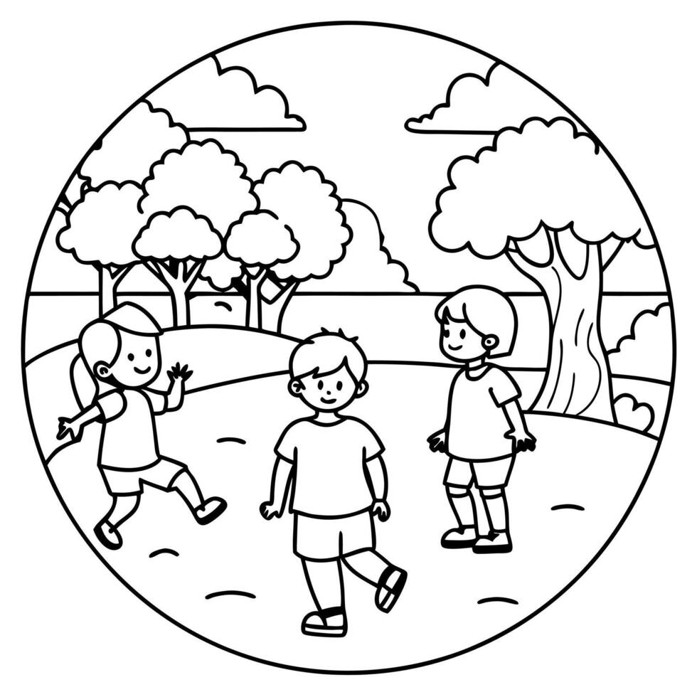 Mindfulness Coloring Book for Kids. Mindfulness element outline for coloring pages vector