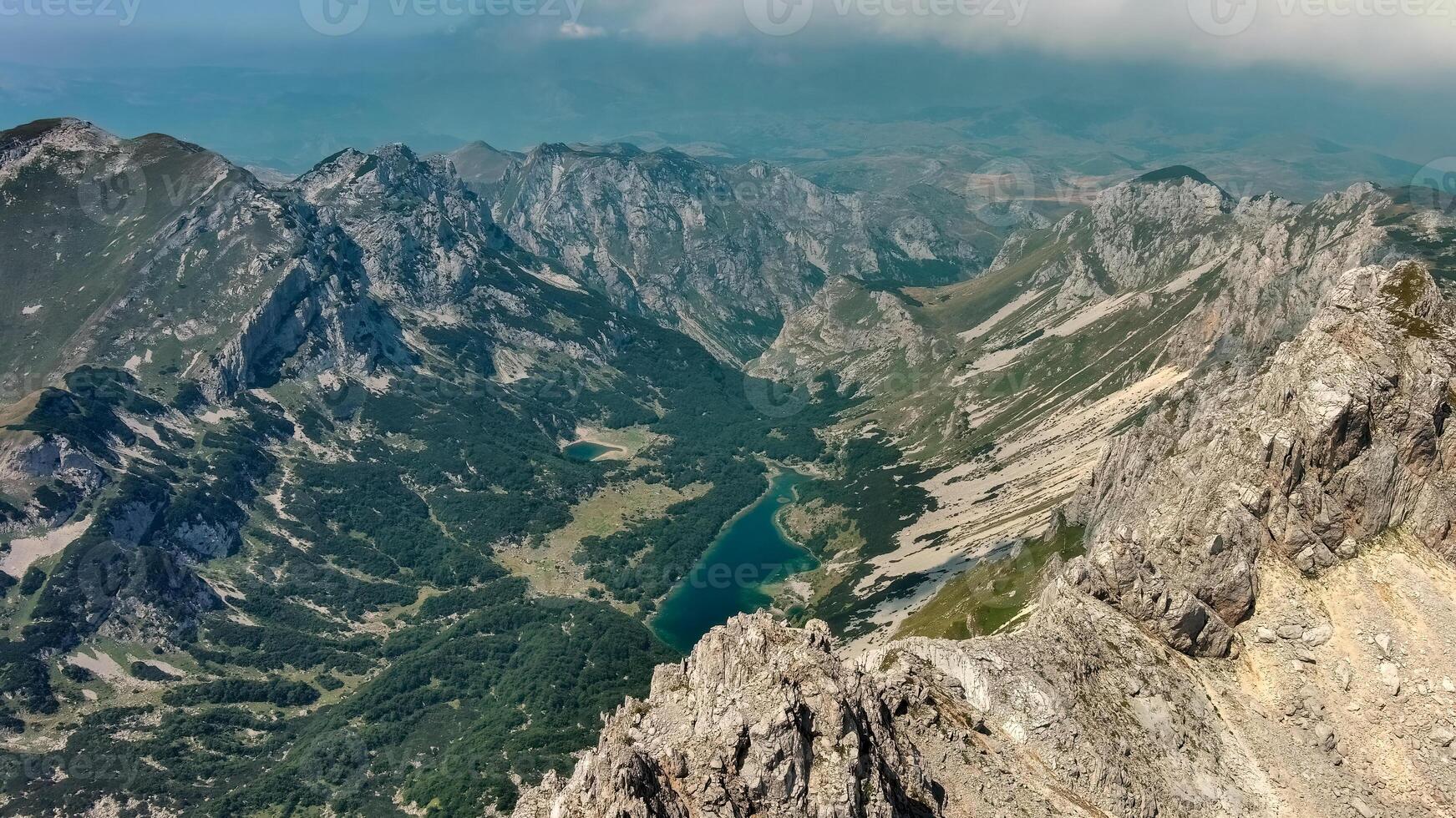 Mountains and lake in park Durmitor photo