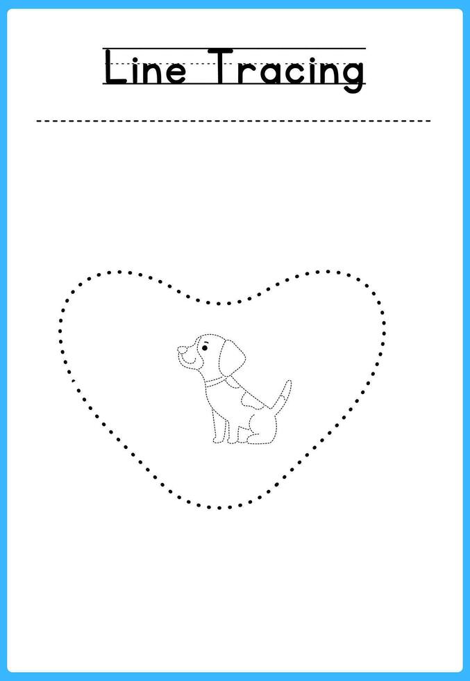 Tracing Lines Exercise Worksheet For Kids vector