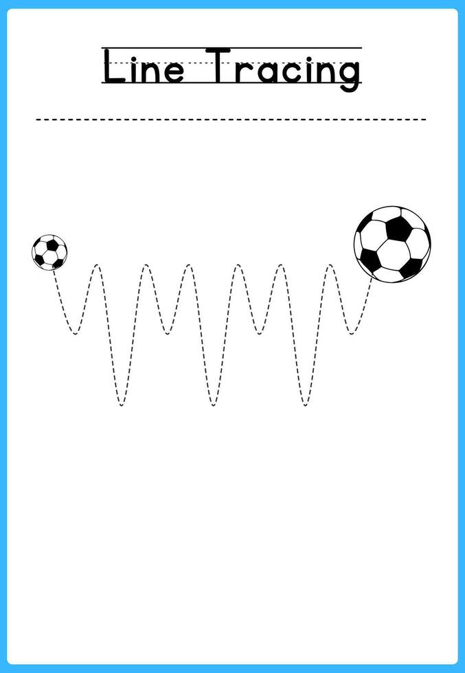 Tracing Lines Exercise Worksheet For Kids vector