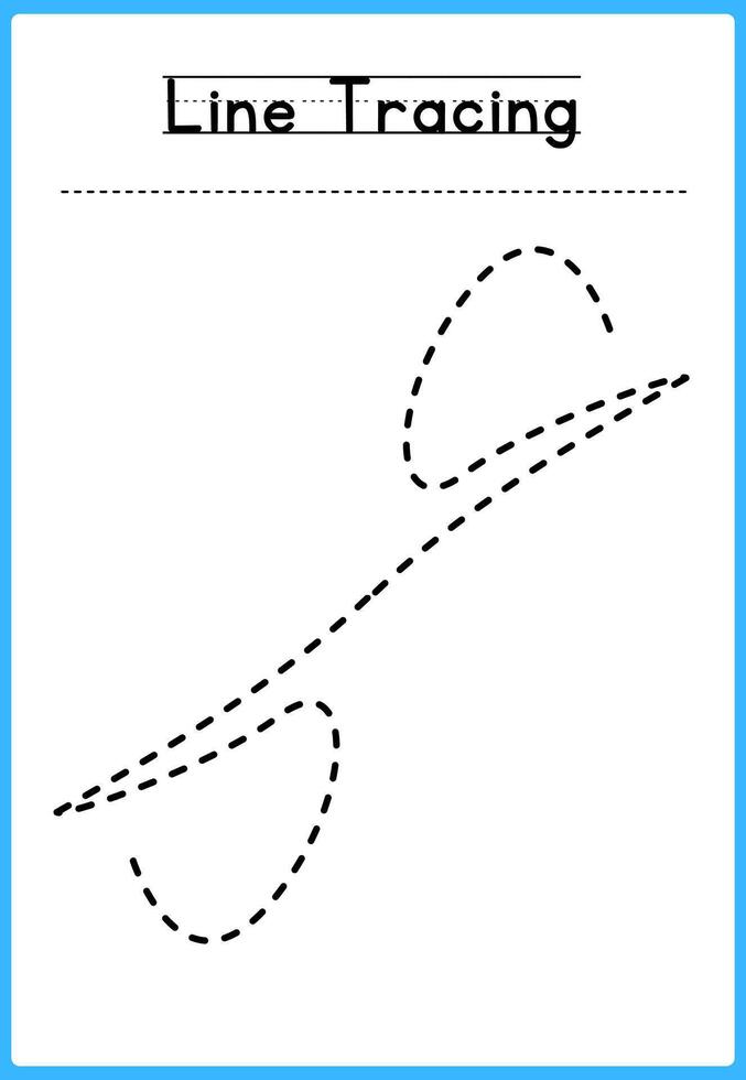 Tracing Lines Exercise Worksheet For Kids vector